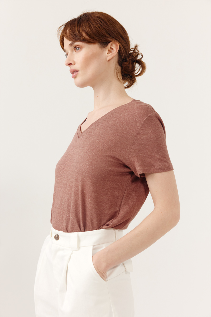 CAMISETA DARLA COLOR MARRÓN CLARO